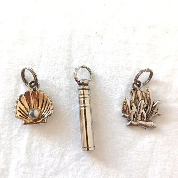 3/$25 SALE SET OF 3 Metal Charms for Bracelet Keychain, Seashell Whistle Fish - Picture 2 of 12